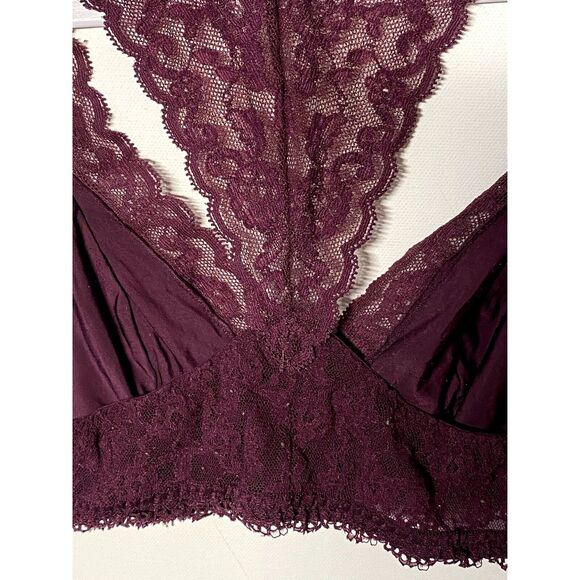 VS Lace Bralette X Smaill Pullover Racer Back Burgundy Lined Cup - Picture 7 of 10